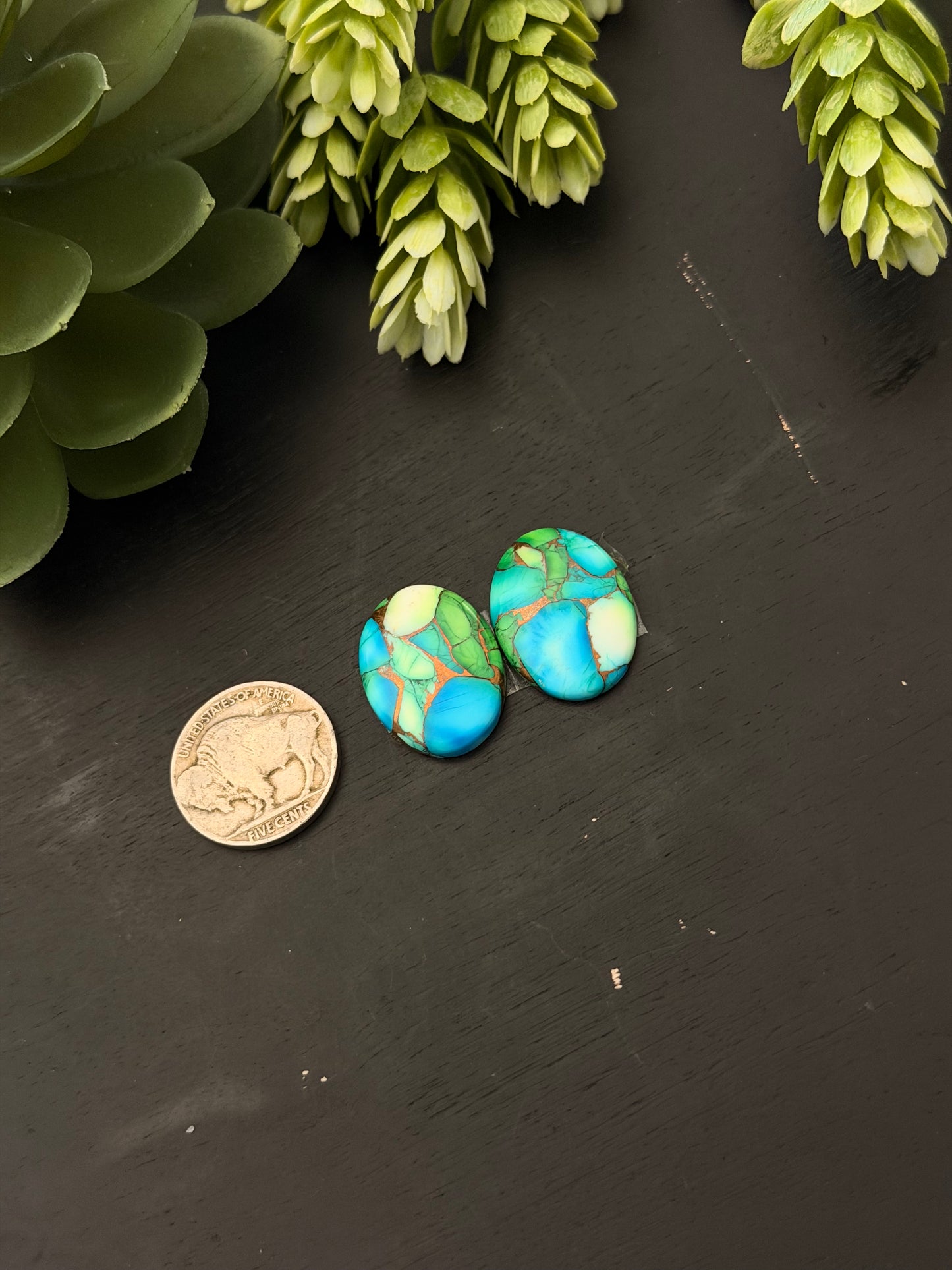 Peacock Dahlia Composite Earring Set