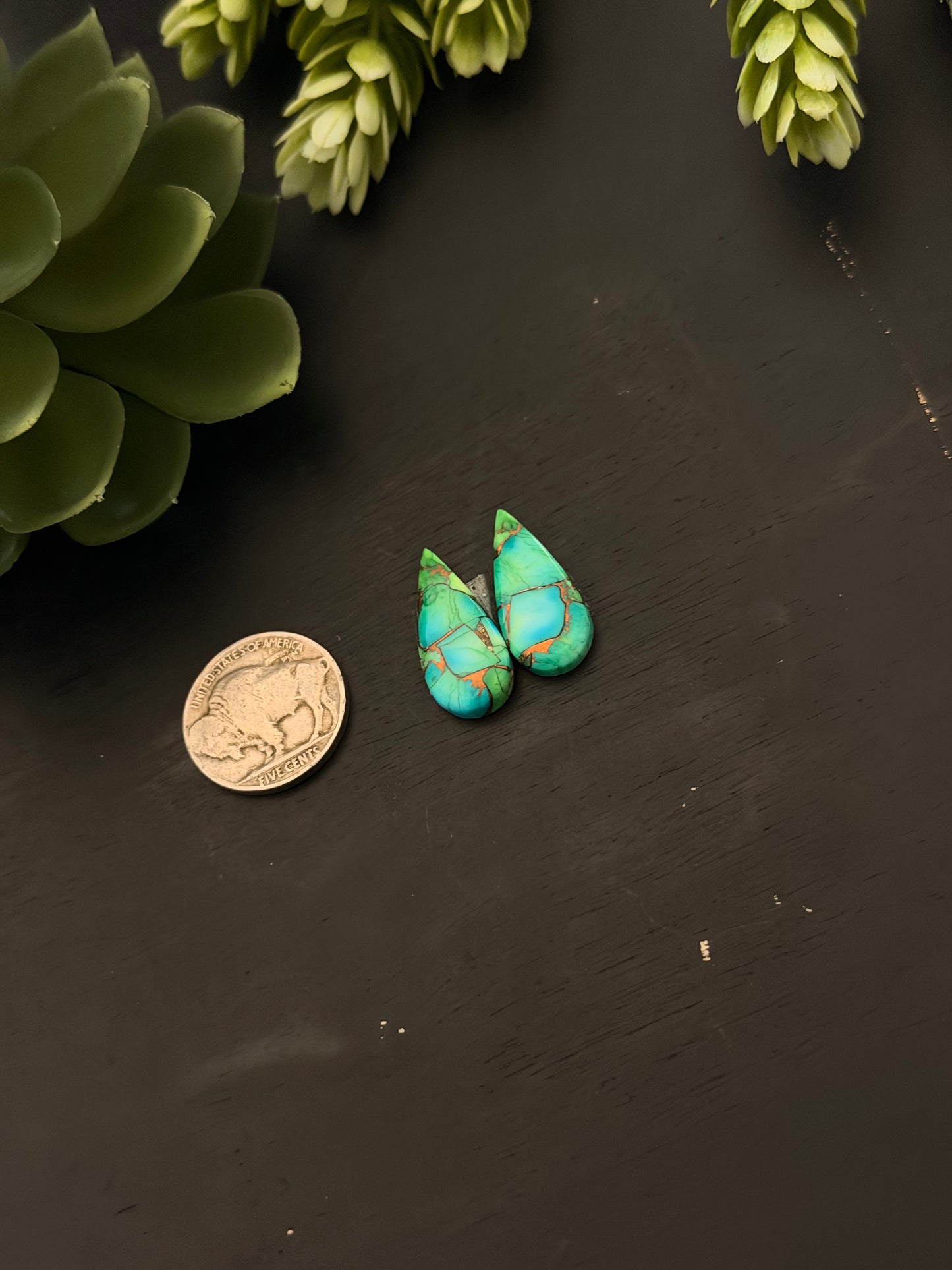 Peacock Dahlia Composite Earring Set