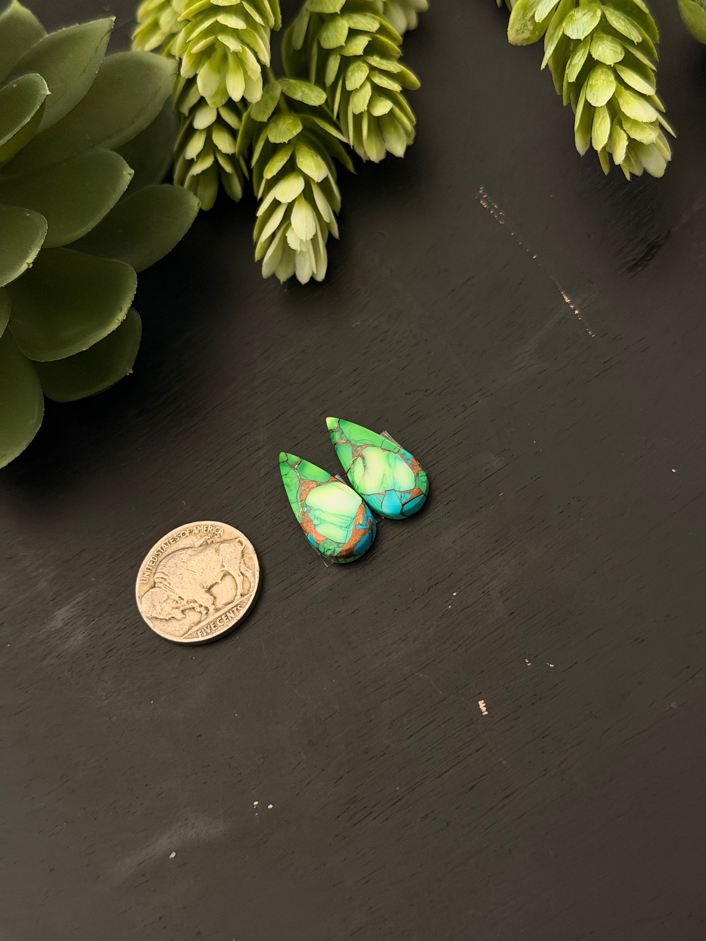 Peacock Dahlia Composite Earring Set