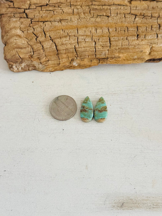 #8 Turquoise Earring Pair Cabs