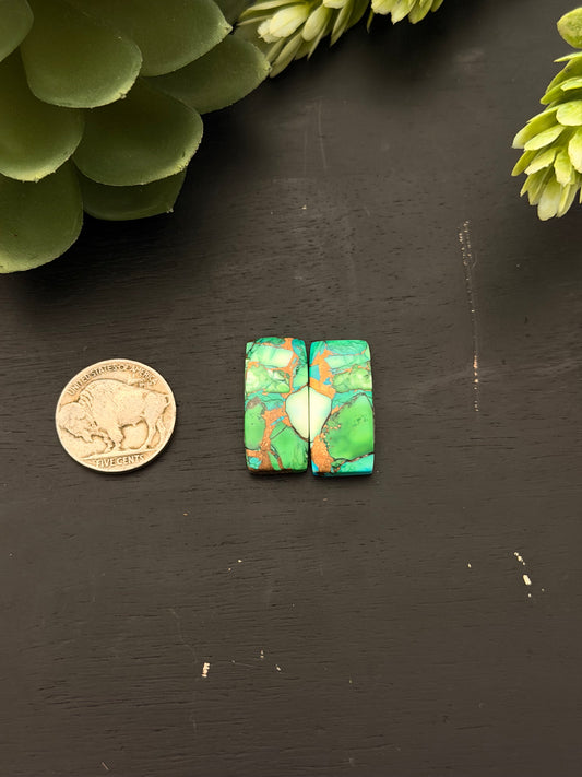 Peacock Dahlia Composite Earring Set