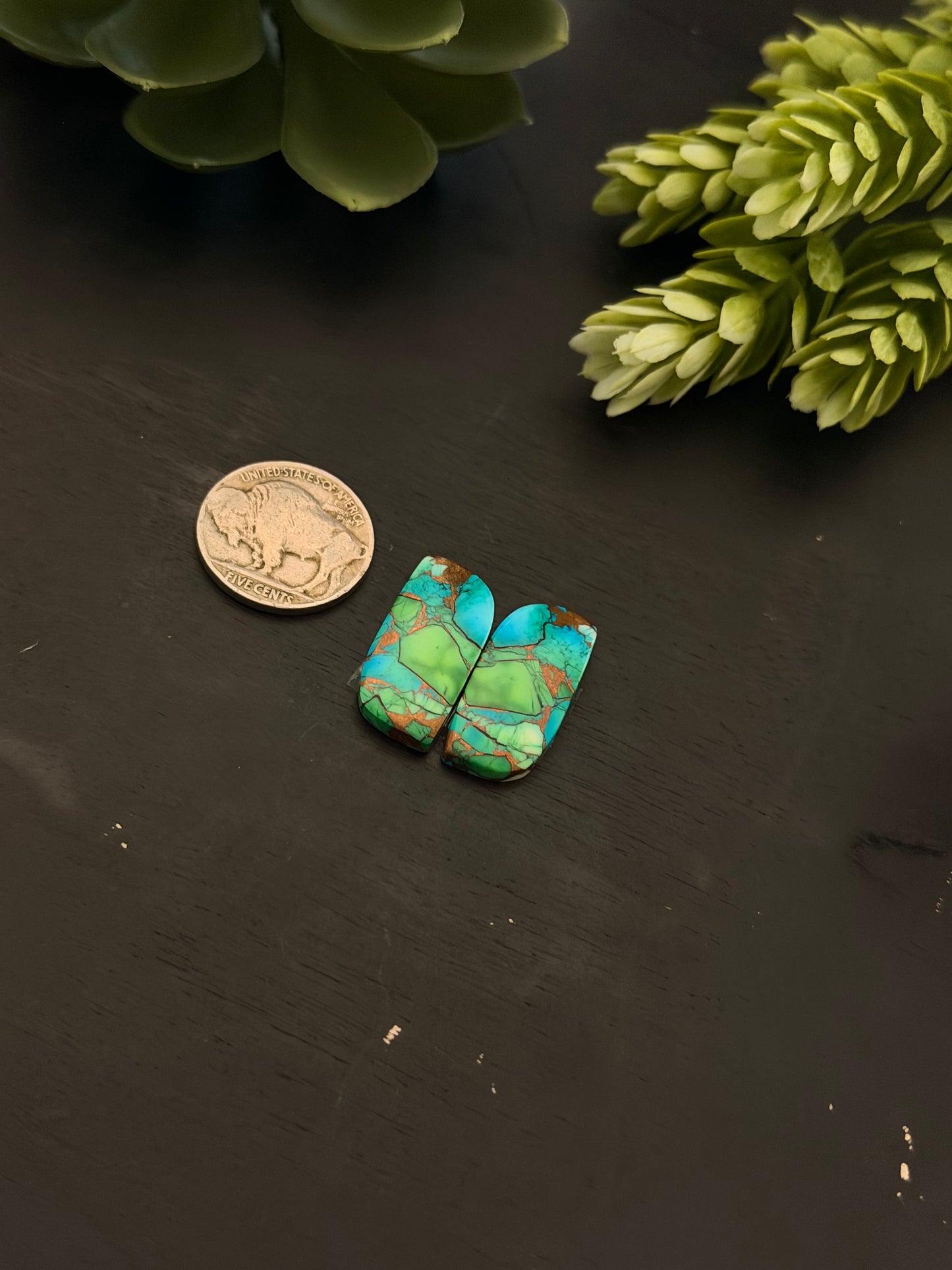 Peacock Dahlia Composite Earring Set