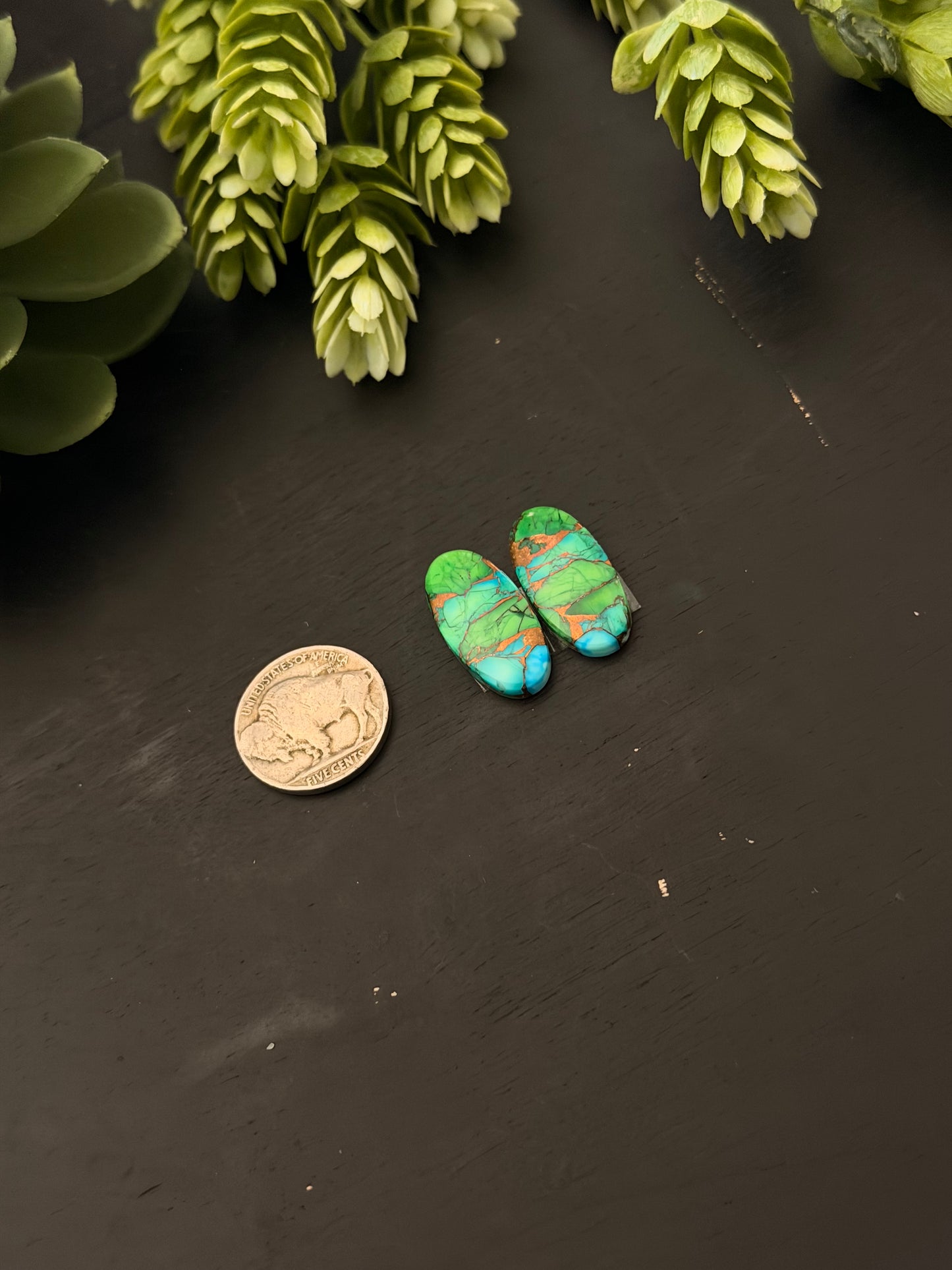 Peacock Dahlia Composite Earring Set