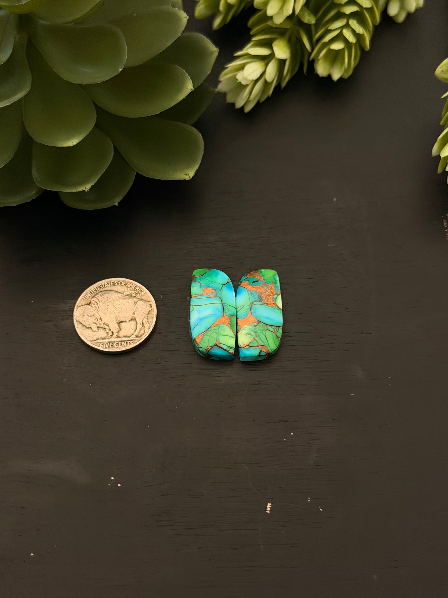 Peacock Dahlia Composite Earring Set