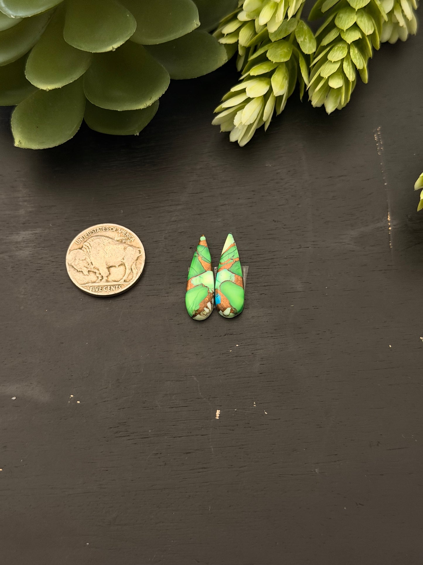 Peacock Dahlia Composite Earring Set