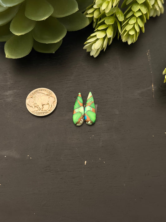 Peacock Dahlia Composite Earring Set