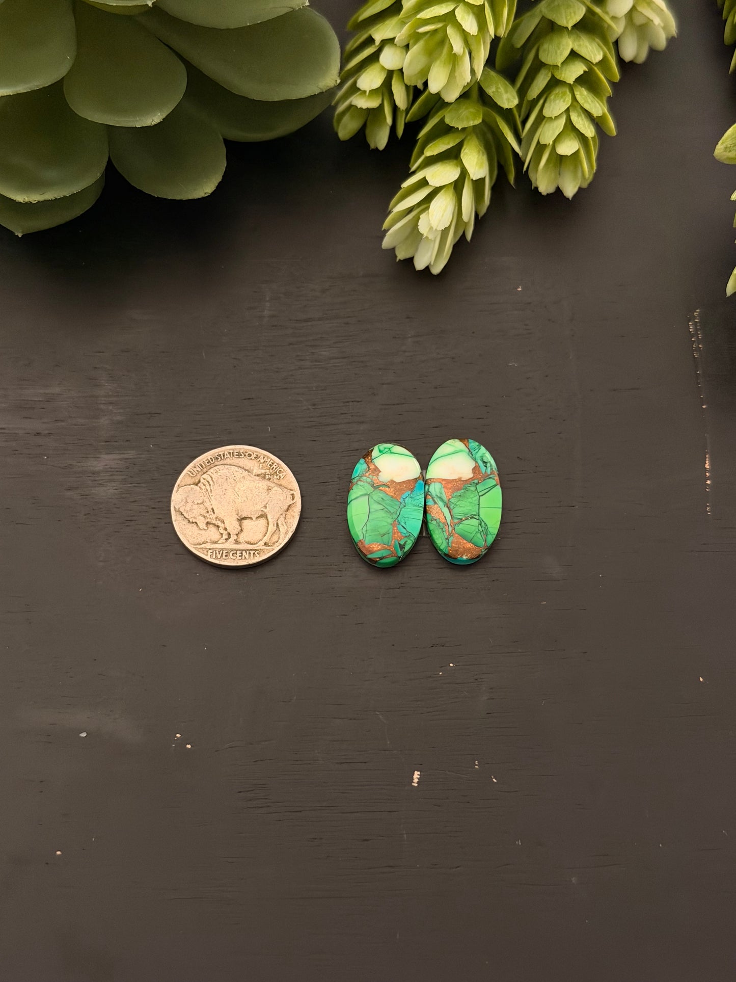 Peacock Dahlia Composite Earring Set