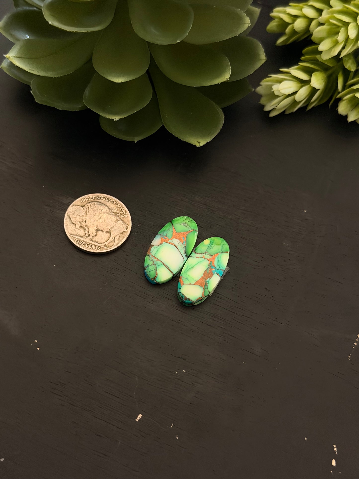 Peacock Dahlia Composite Earring Set