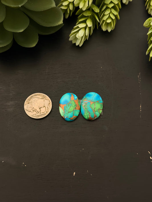 Peacock Dahlia Composite Earring Set