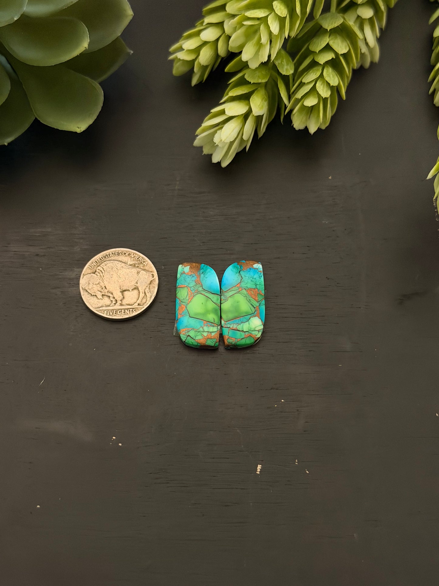 Peacock Dahlia Composite Earring Set