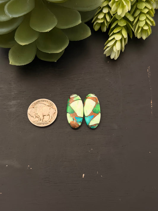 Peacock Dahlia Composite Earring Set