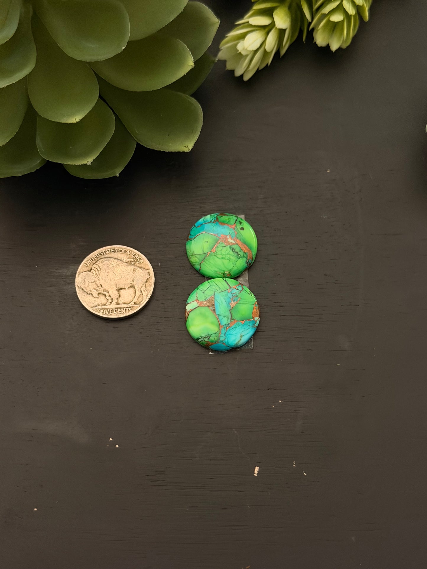 Peacock Dahlia Composite Earring Set