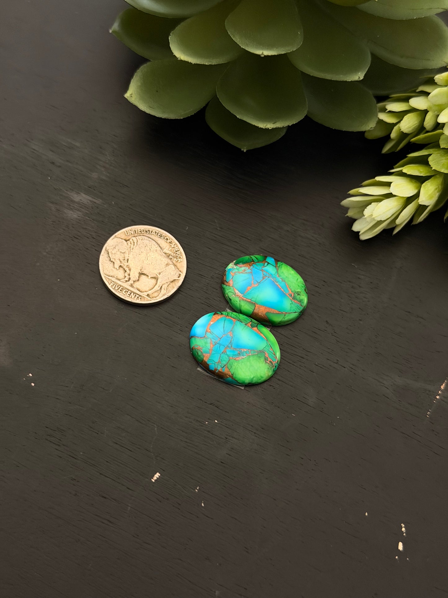 Peacock Dahlia Composite Earring Set