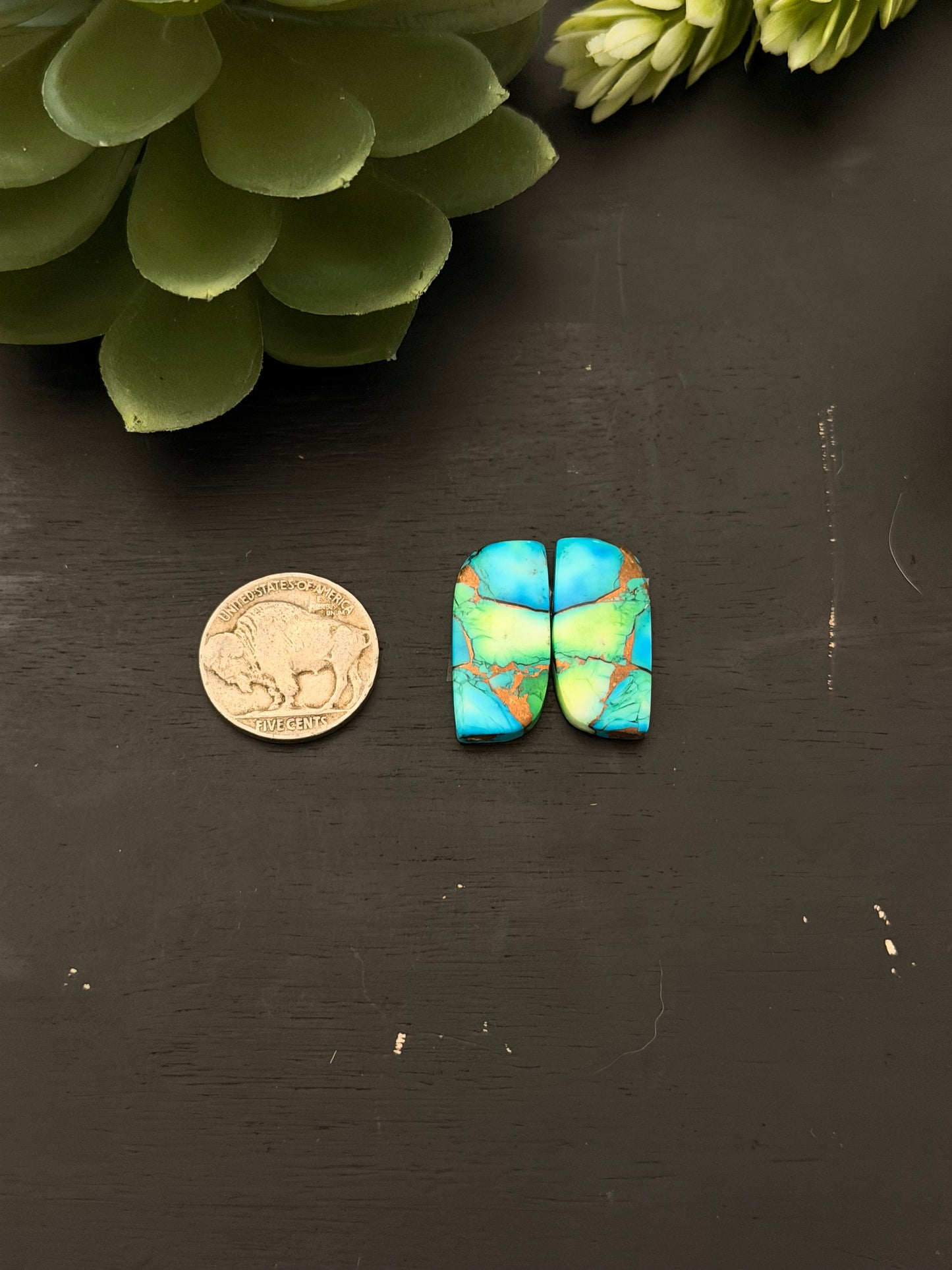 Peacock Dahlia Composite Earring Set