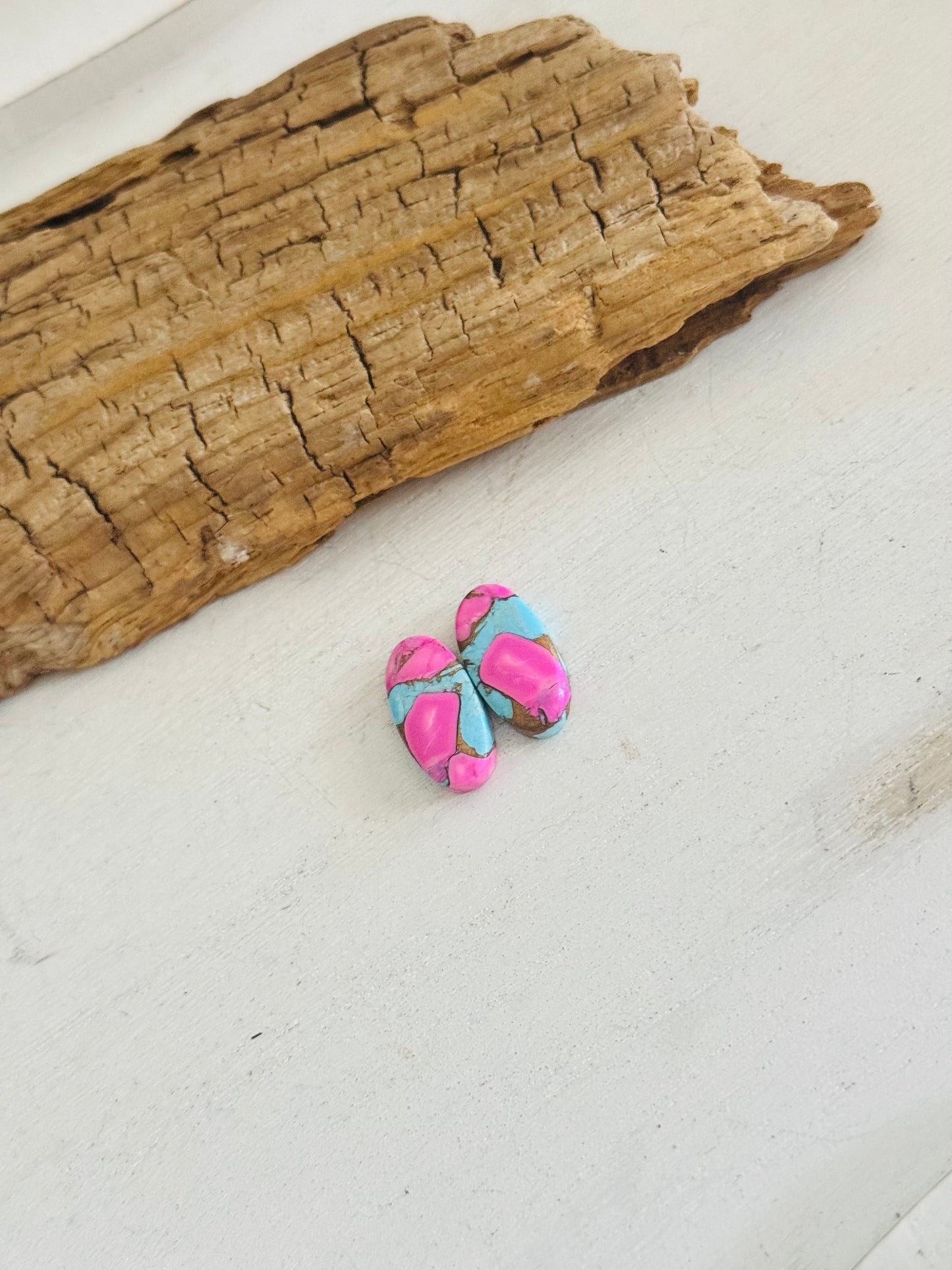 Cotton Candy Dahlia Composite Matching Earring Cabs
