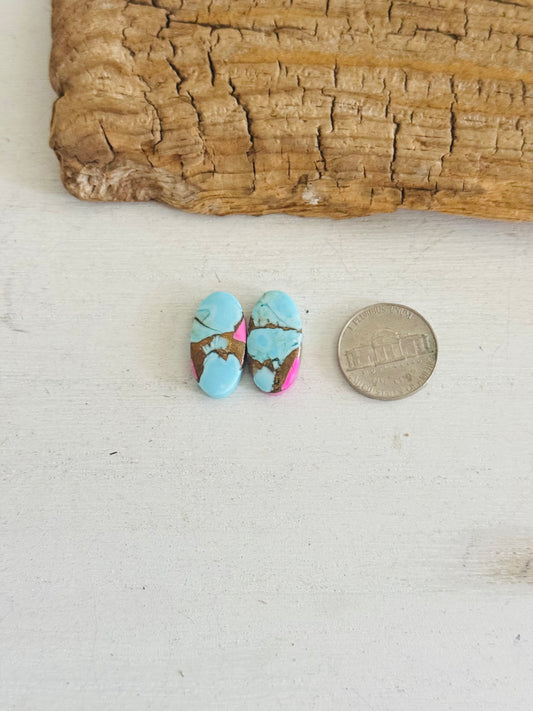 Cotton Candy Dahlia Composite Matching Earring Cabs