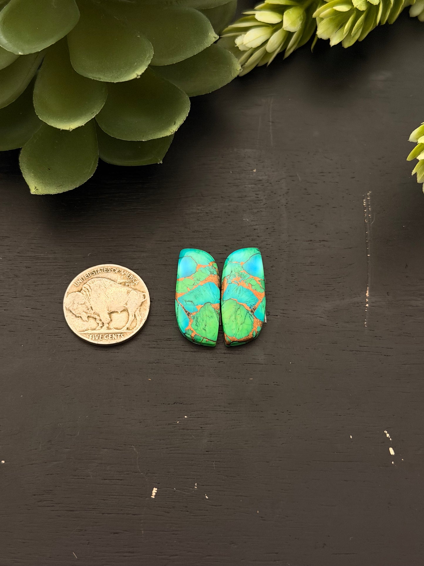 Peacock Dahlia Composite Earring Set