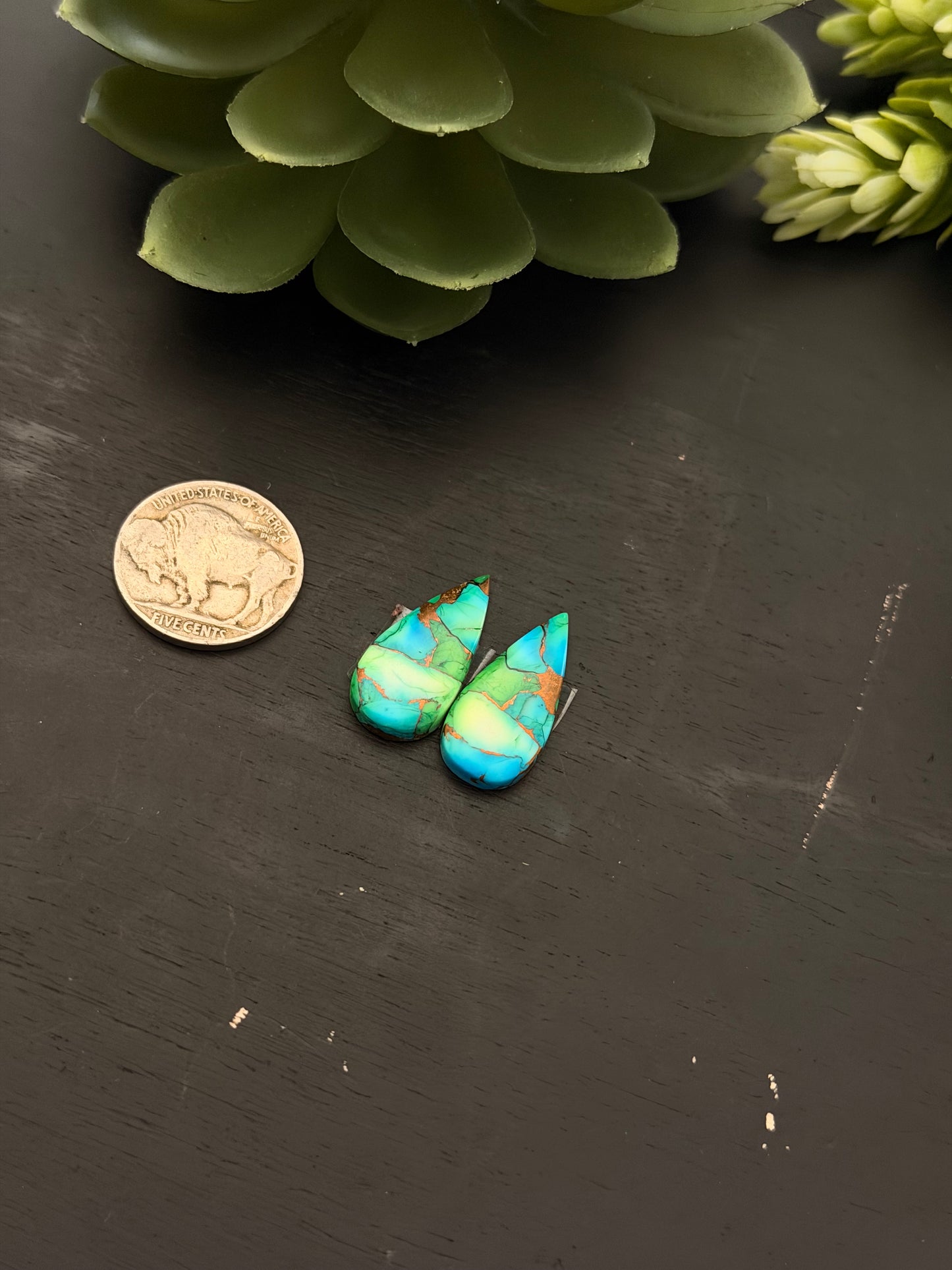 Peacock Dahlia Composite Earring Set