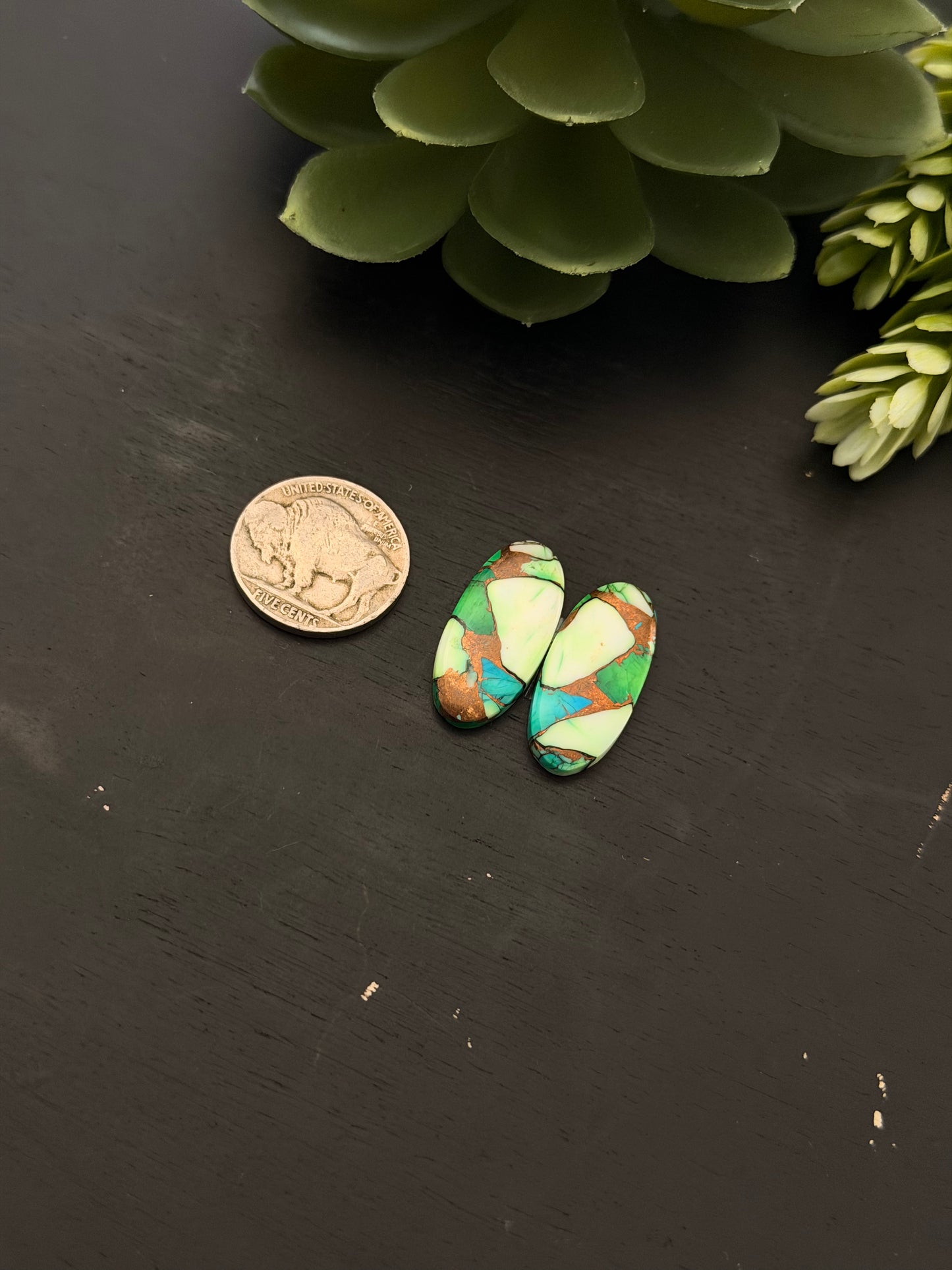 Peacock Dahlia Composite Earring Set