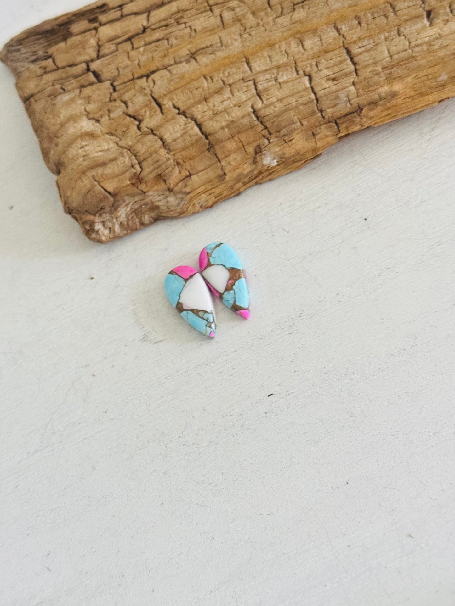 Cotton Candy Dahlia Composite Matching Earring Cabs