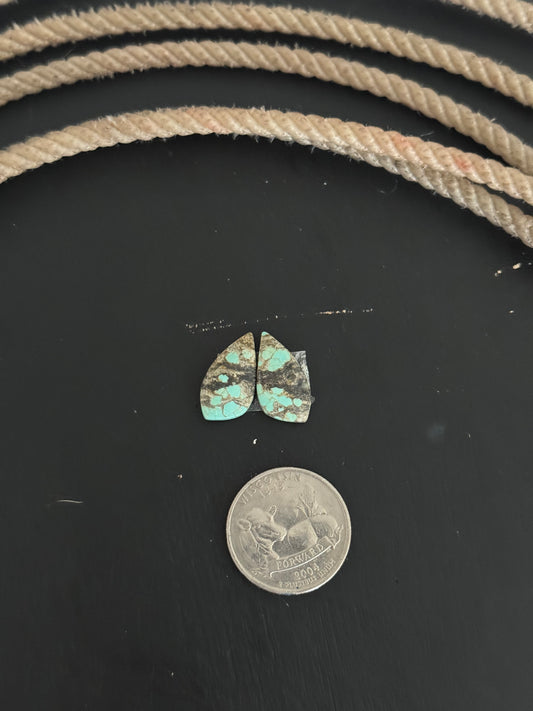 #8 Turquoise Earring Pair Cabs