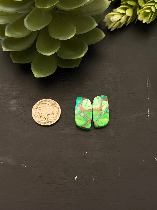 Peacock Dahlia Composite Earring Set