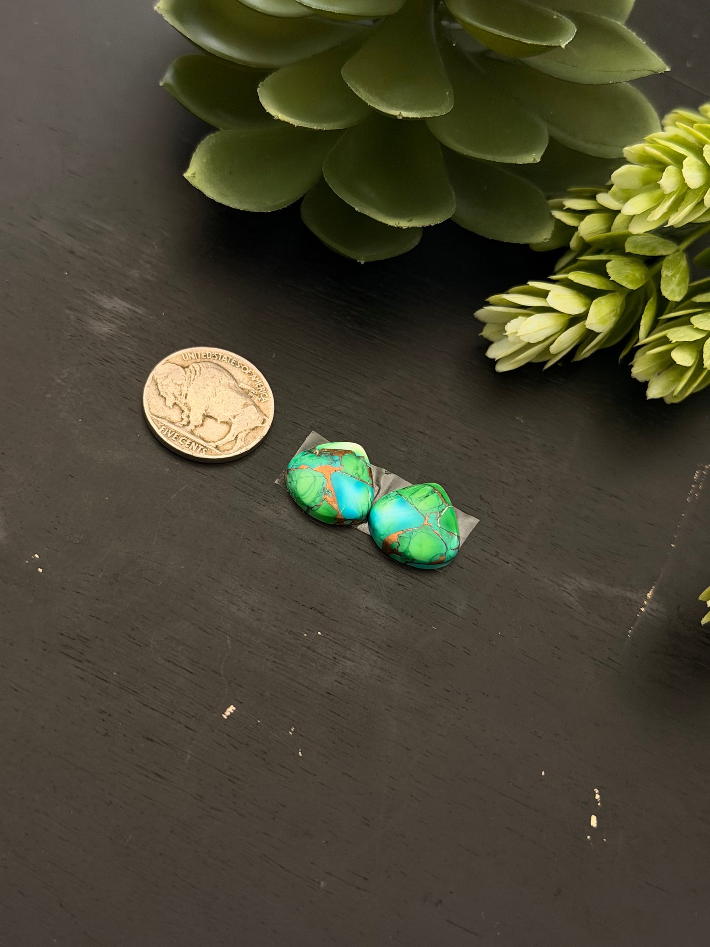Peacock Dahlia Composite Earring Set