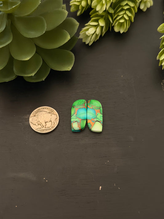 Peacock Dahlia Composite Earring Set