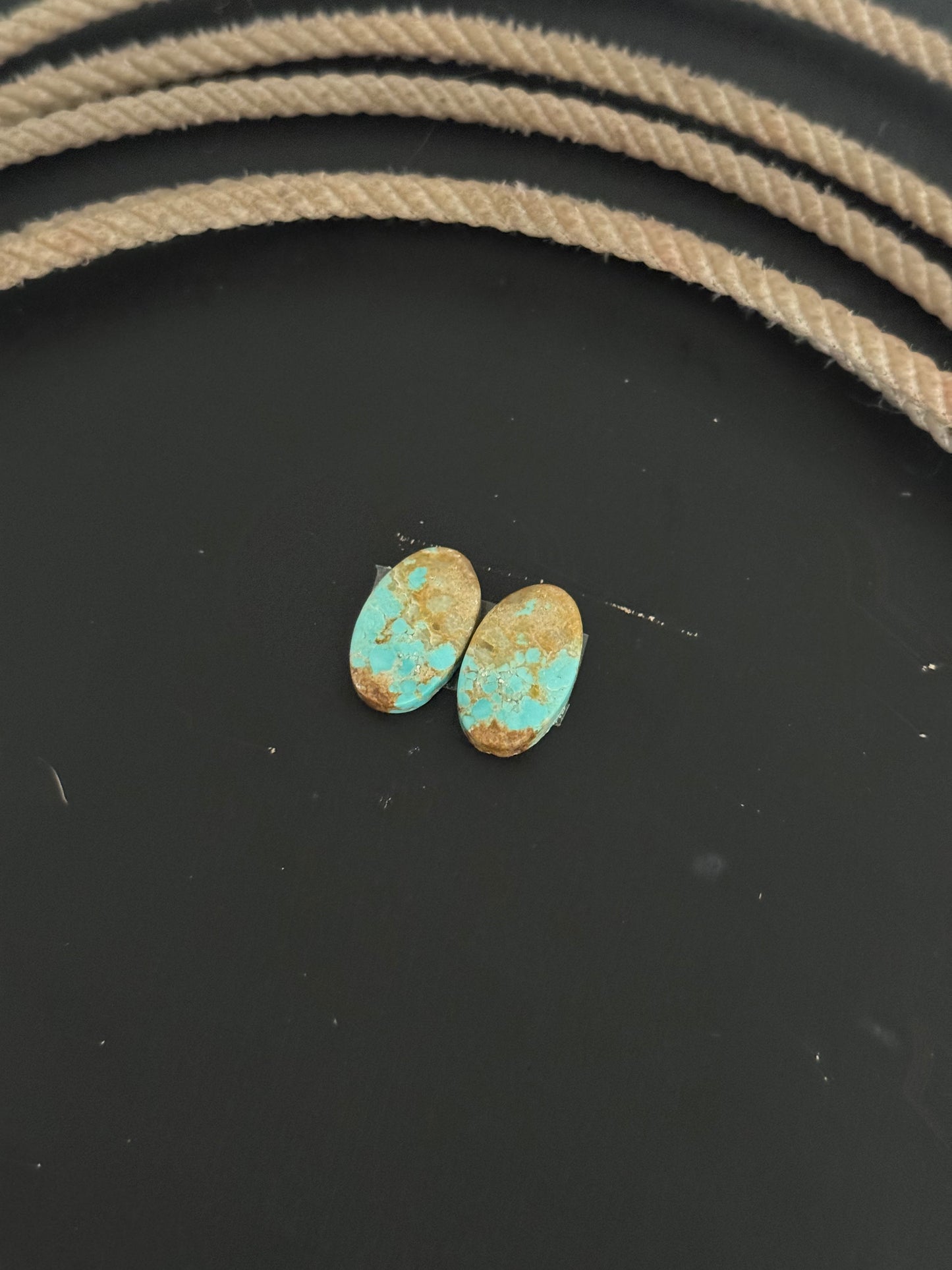 #8 Turquoise Earring Pair Cabs