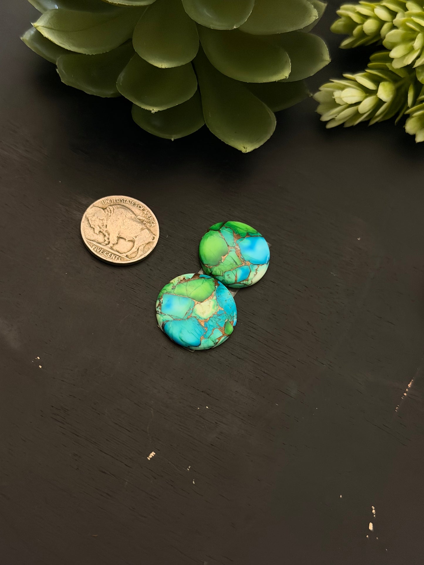 Peacock Dahlia Composite Earring Set