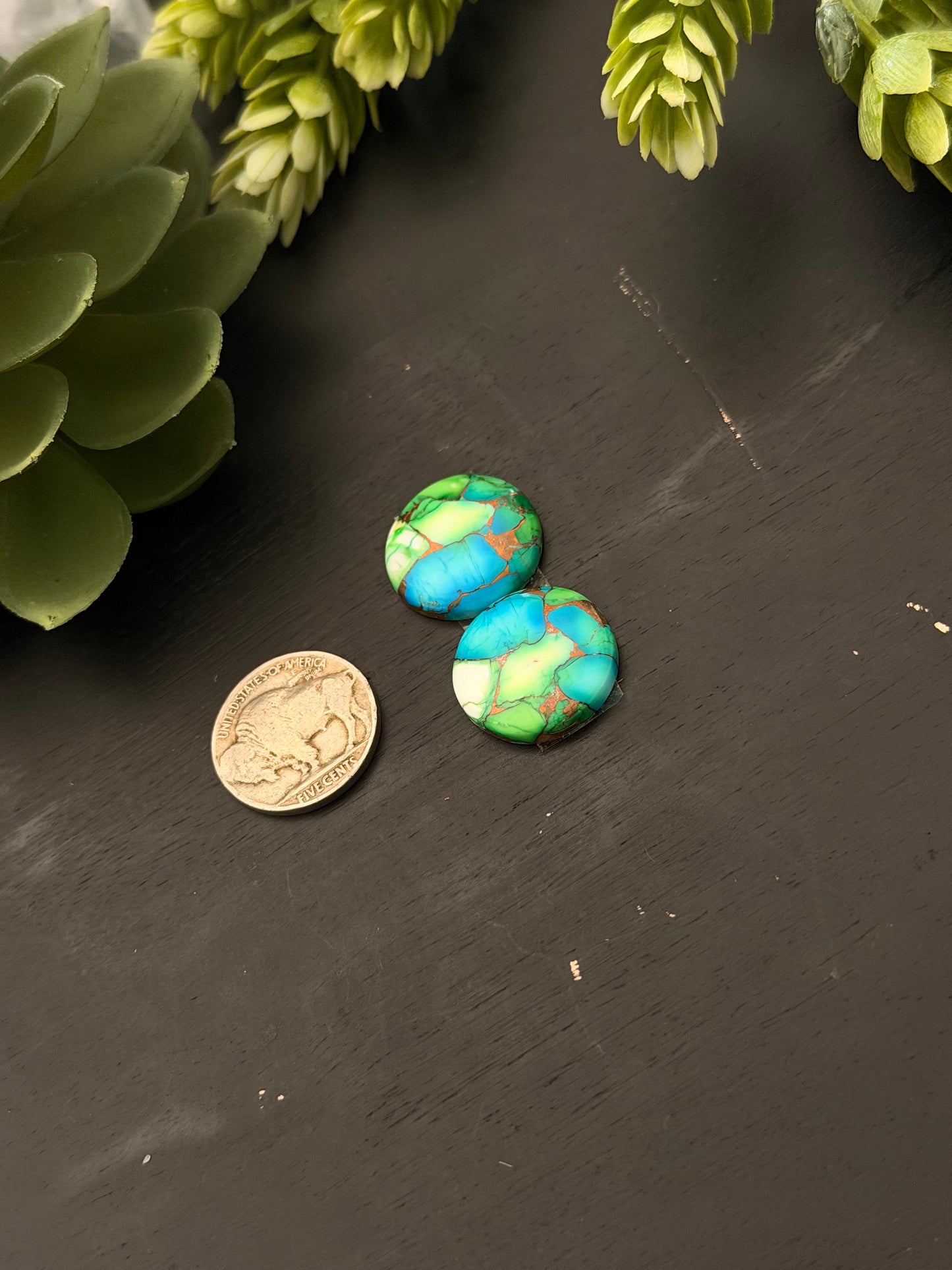 Peacock Dahlia Composite Earring Set