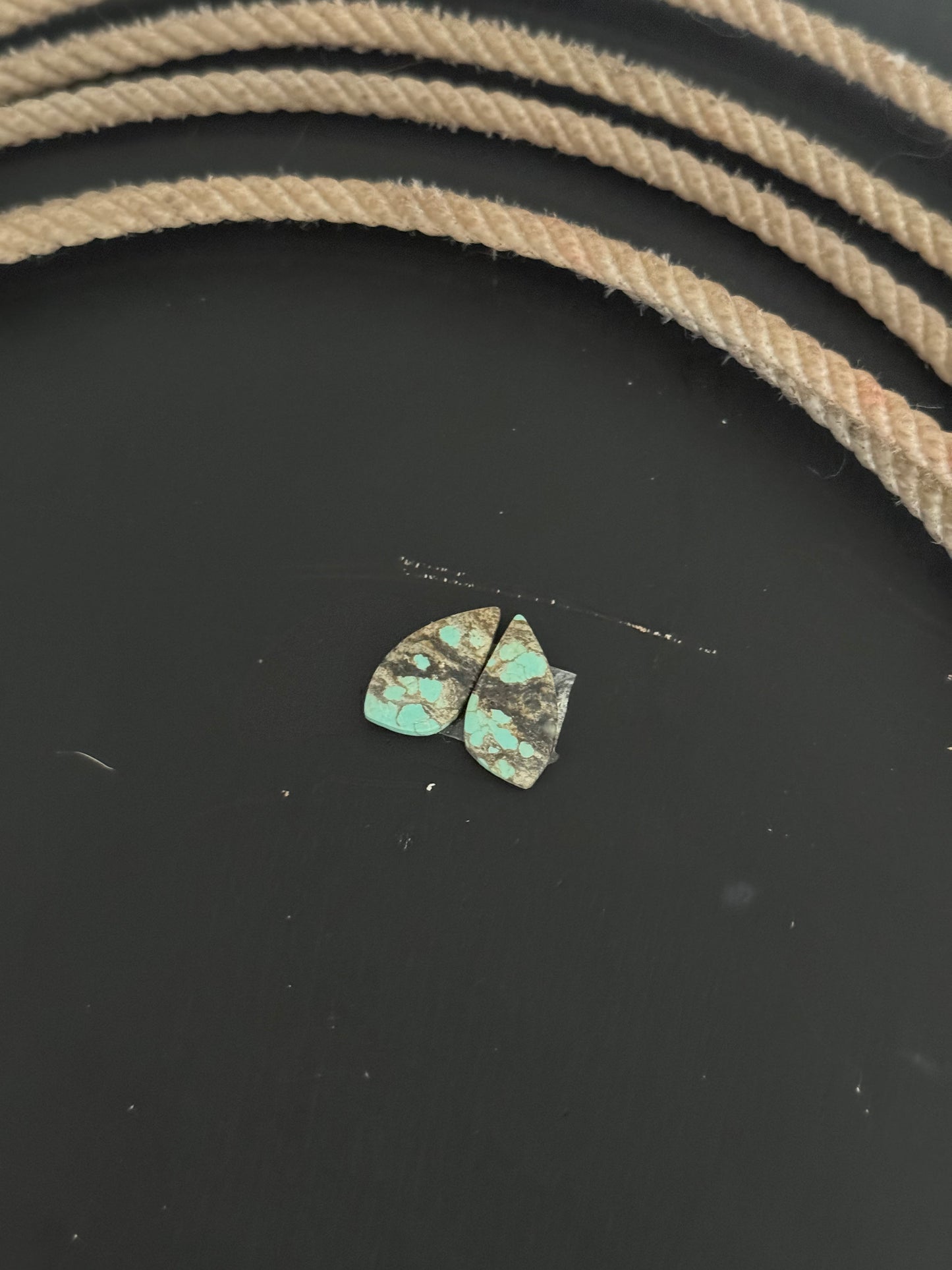 #8 Turquoise Earring Pair Cabs