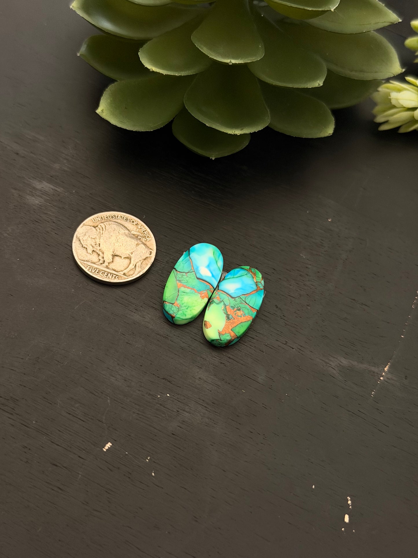 Peacock Dahlia Composite Earring Set