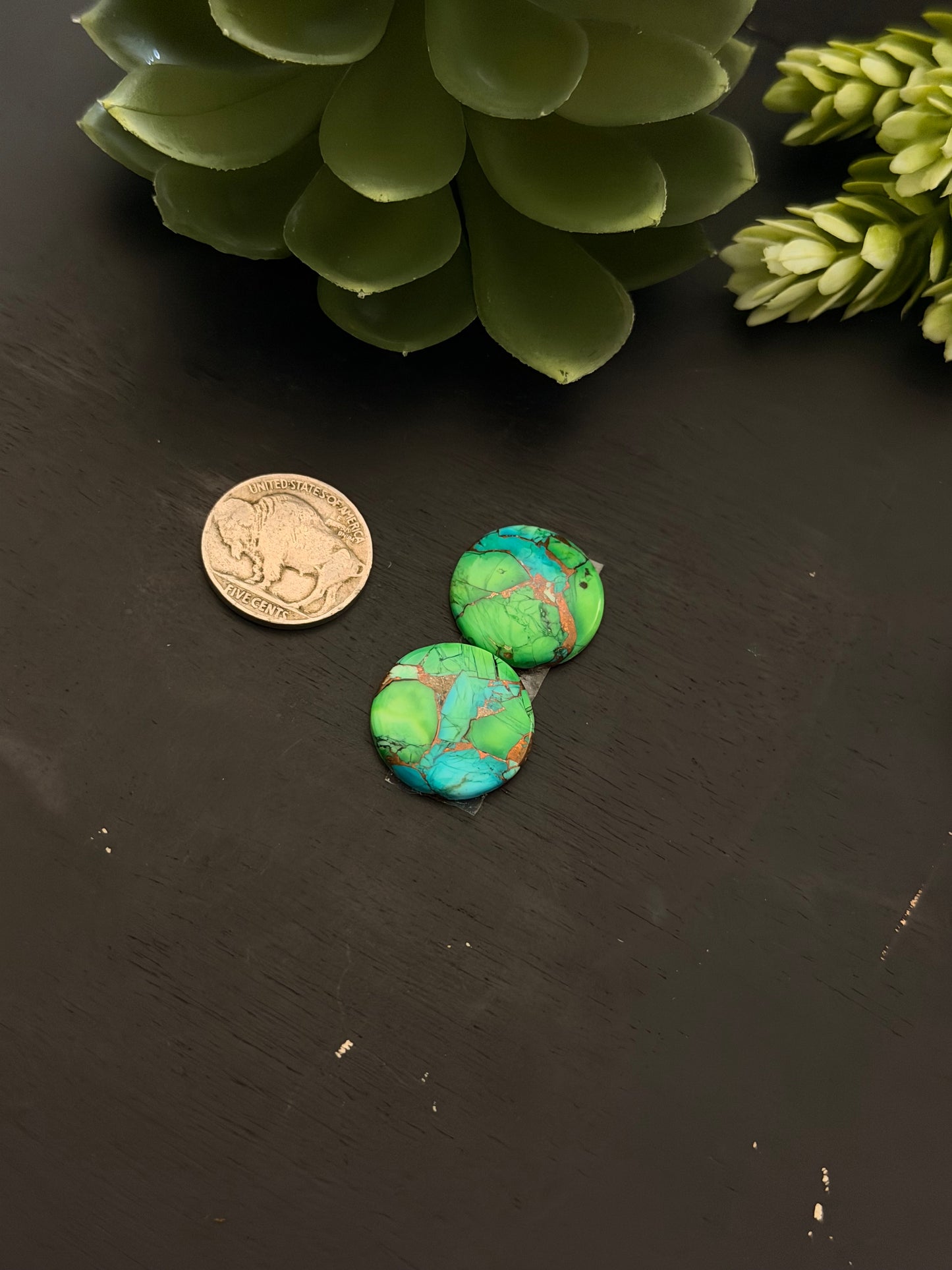 Peacock Dahlia Composite Earring Set