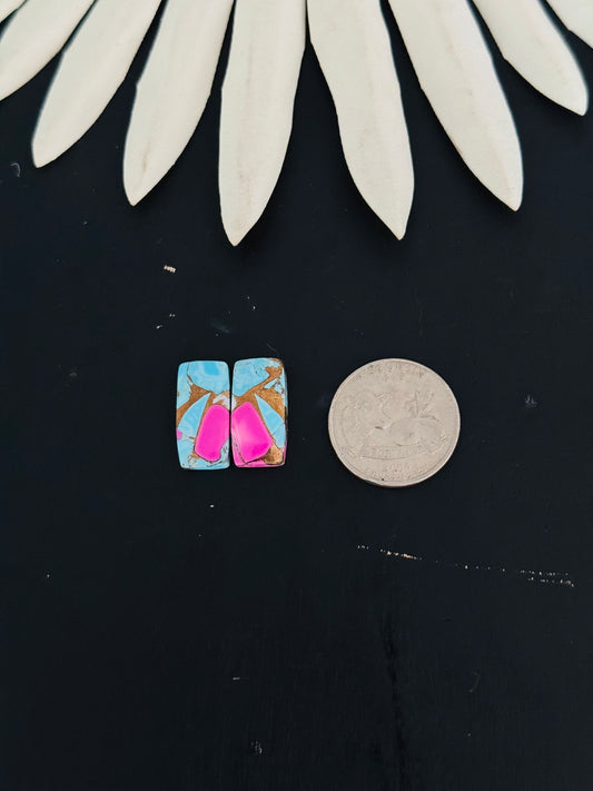 Cotton Candy Dahlia Composite Matching Earring Cabs