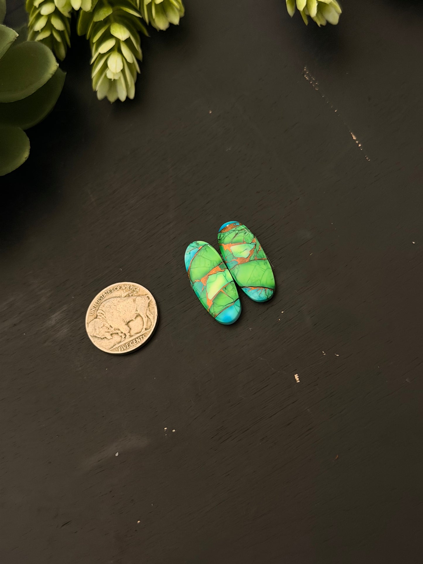 Peacock Dahlia Composite Earring Set