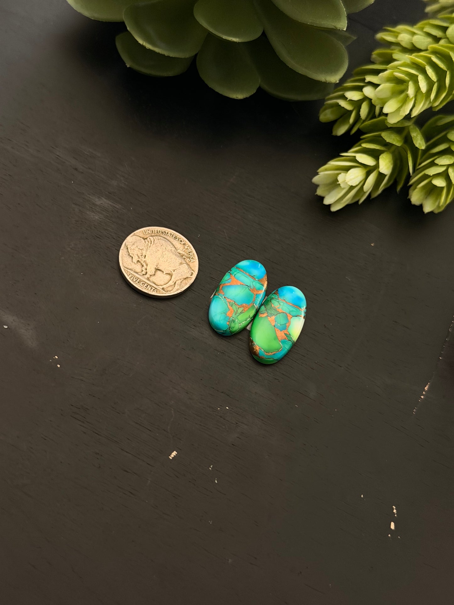 Peacock Dahlia Composite Earring Set