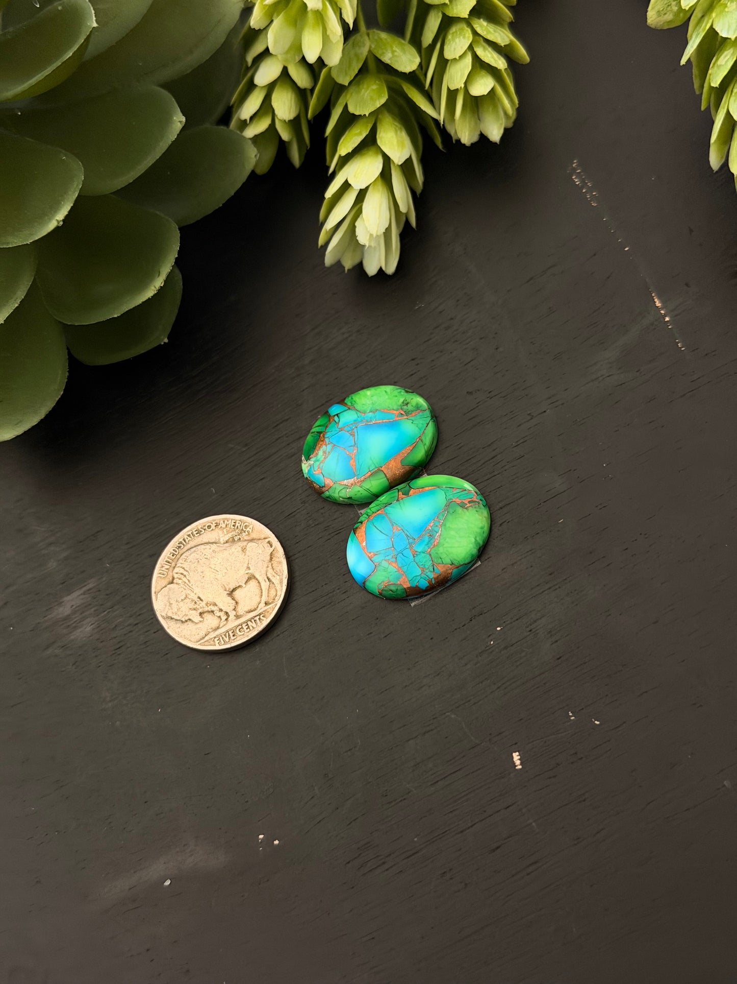 Peacock Dahlia Composite Earring Set