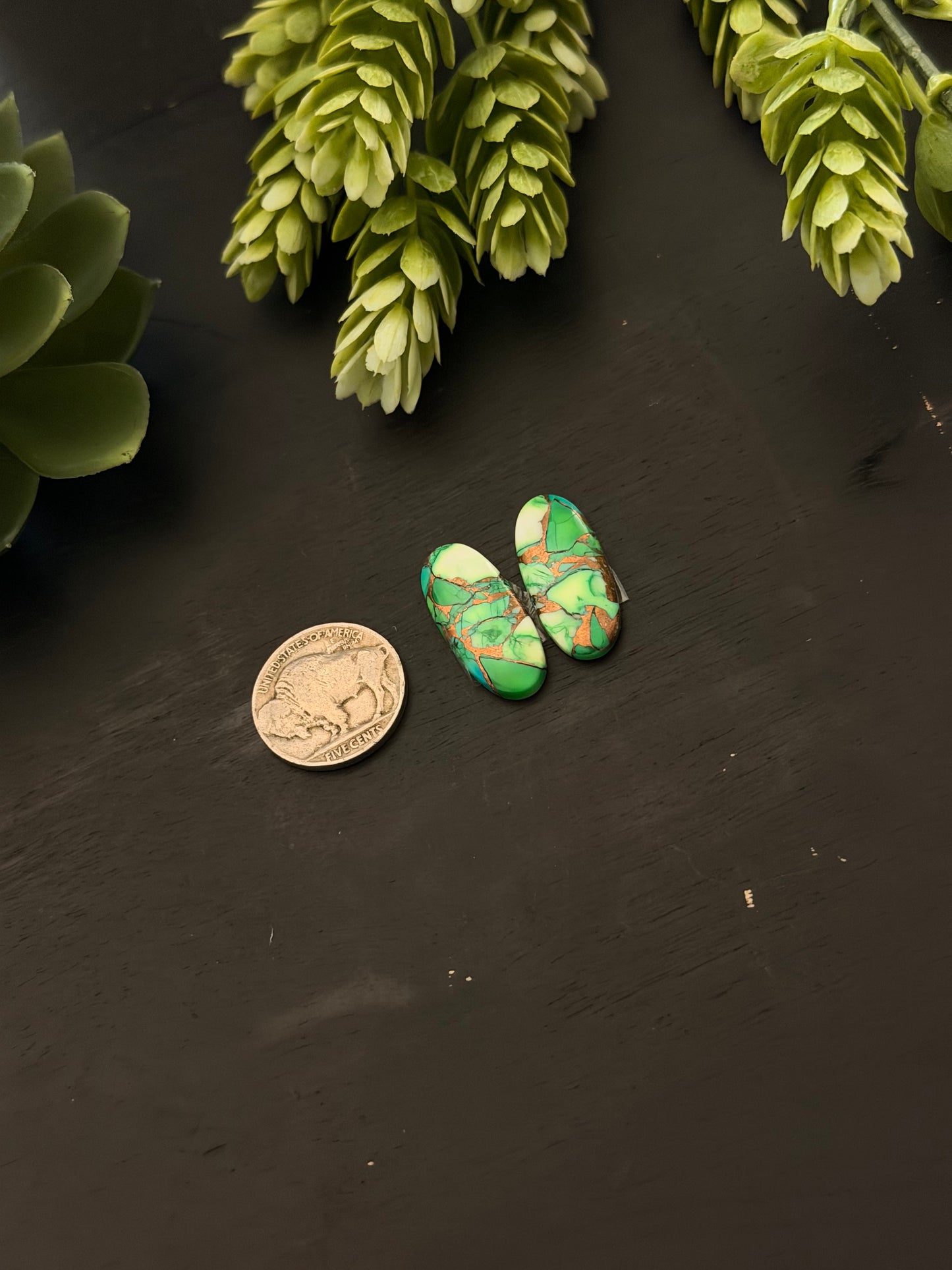 Peacock Dahlia Composite Earring Set