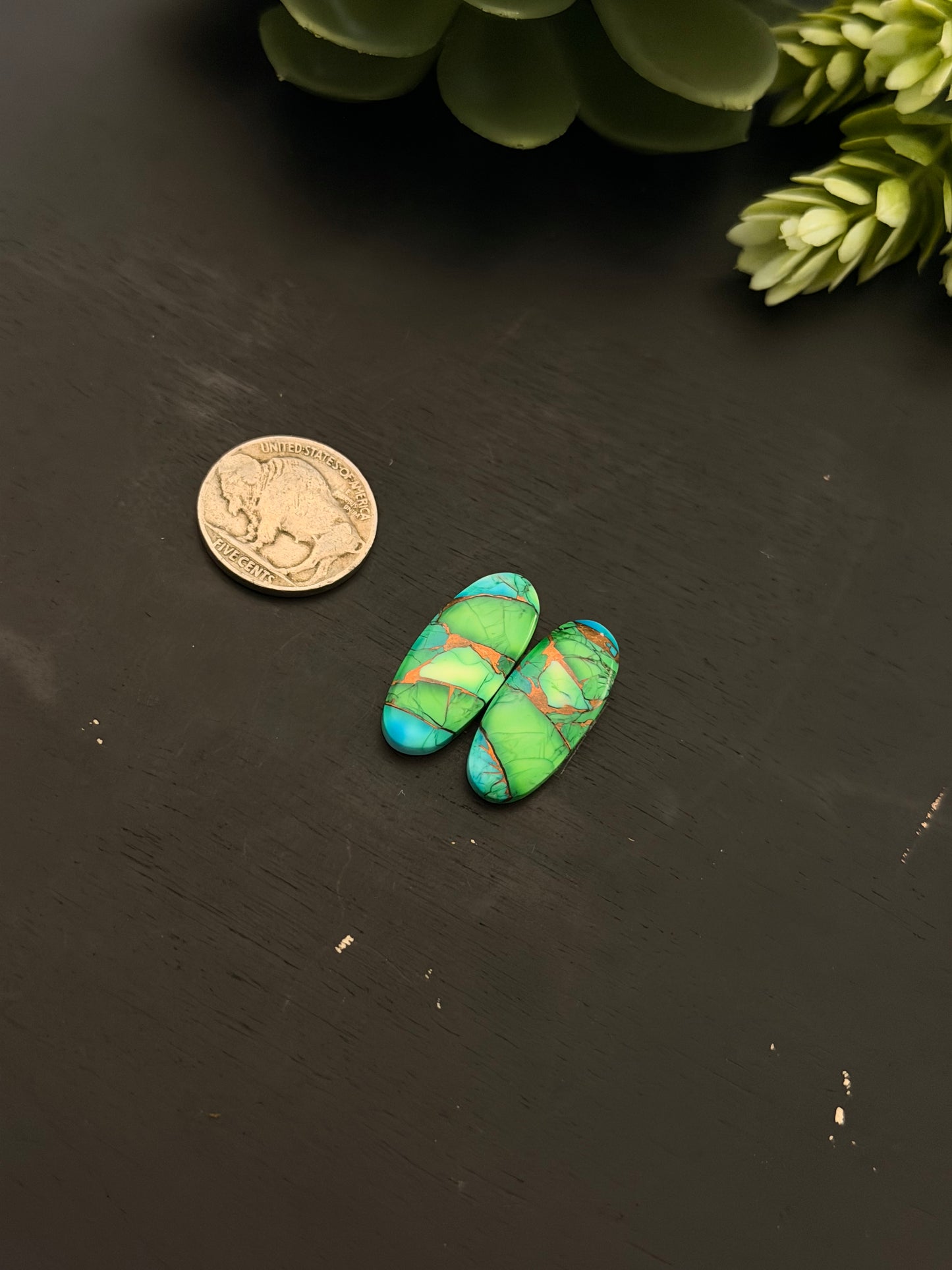 Peacock Dahlia Composite Earring Set