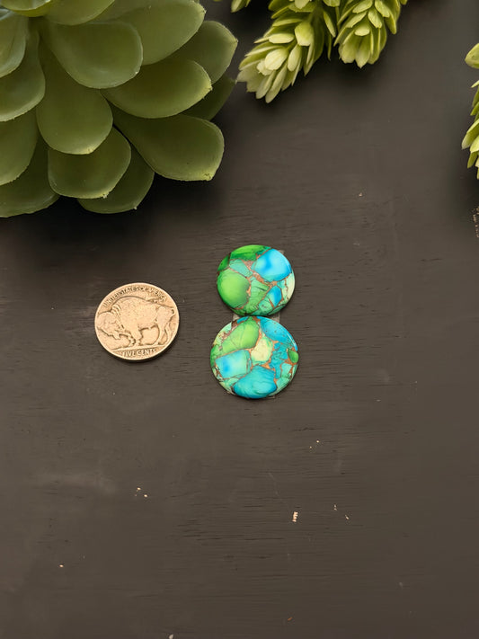 Peacock Dahlia Composite Earring Set