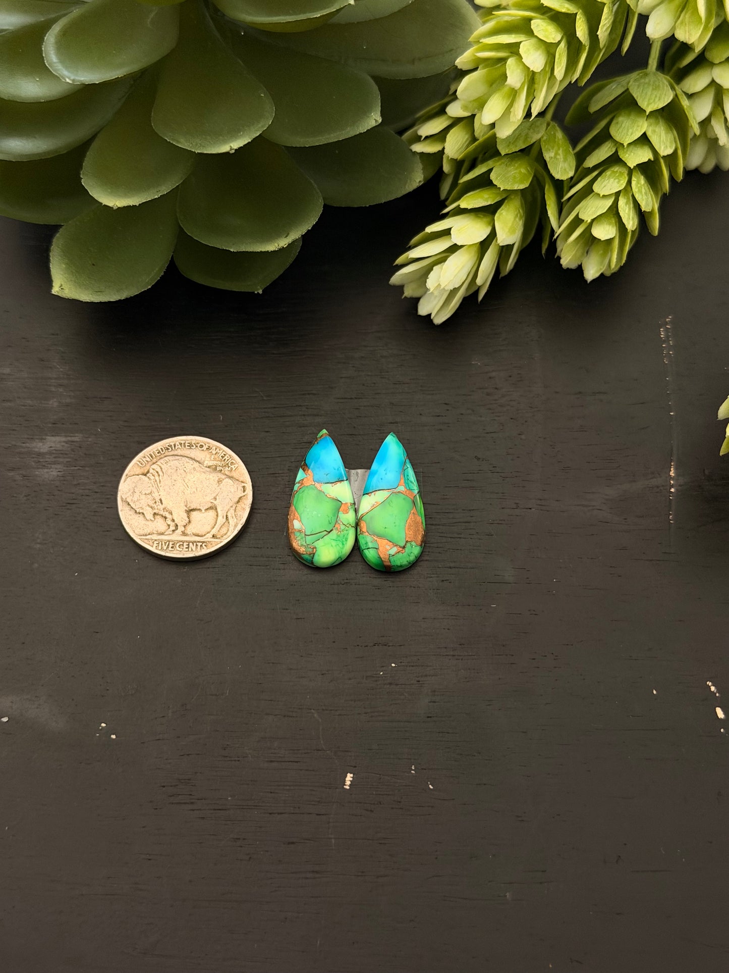 Peacock Dahlia Composite Earring Set