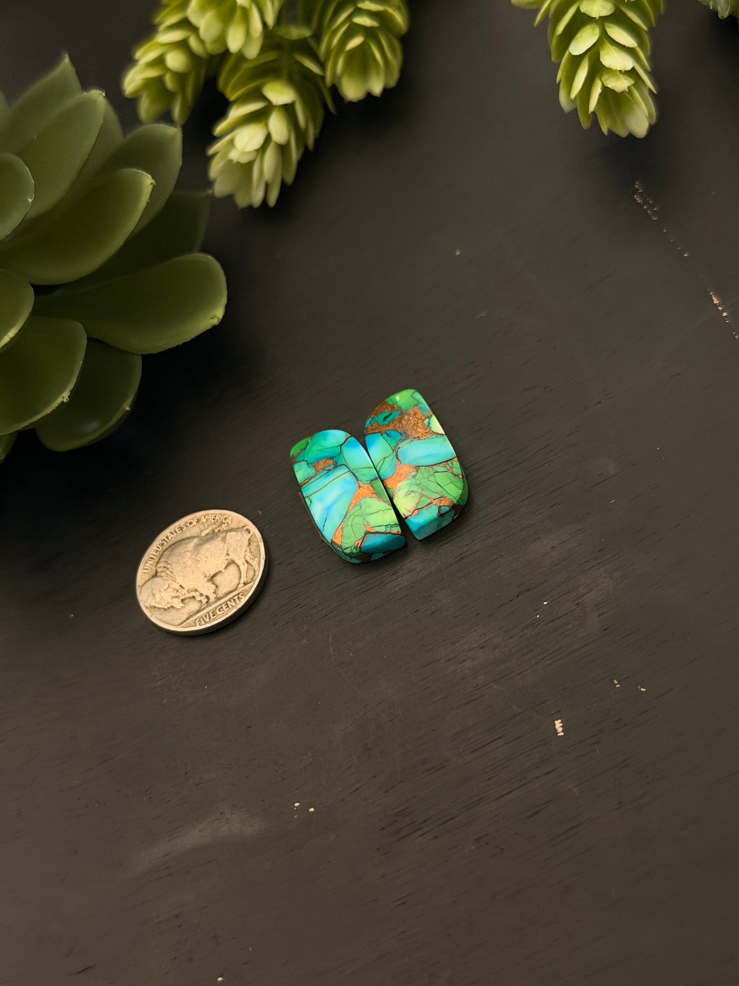 Peacock Dahlia Composite Earring Set