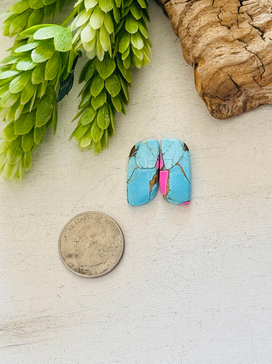 Cotton Candy Dahlia Composite Matching Earring Cabs
