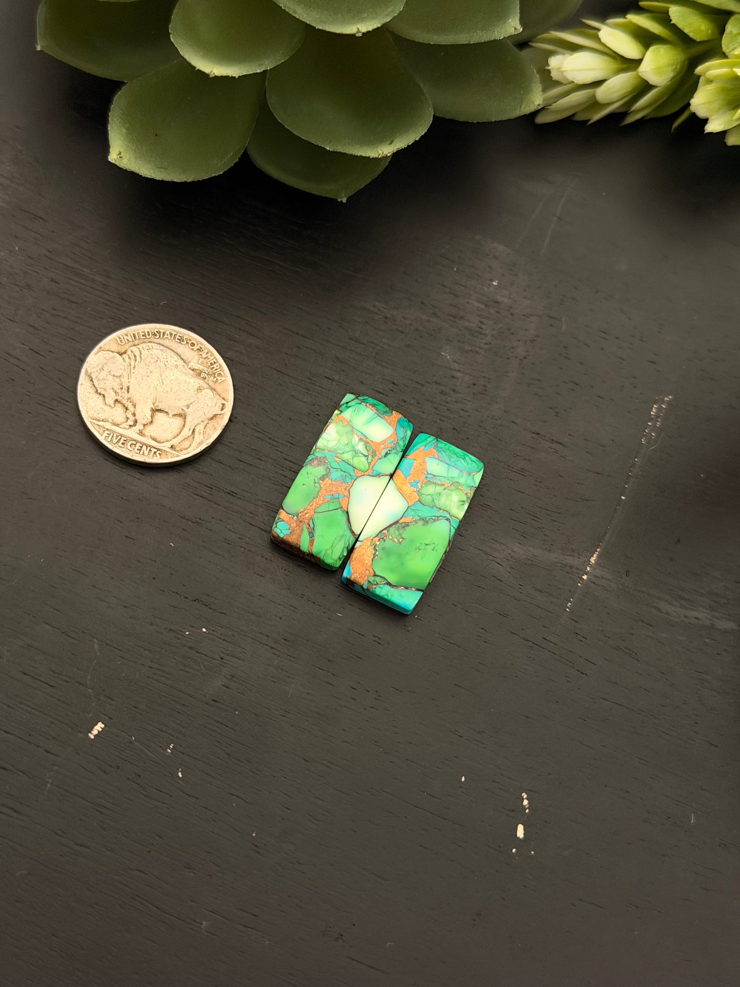 Peacock Dahlia Composite Earring Set