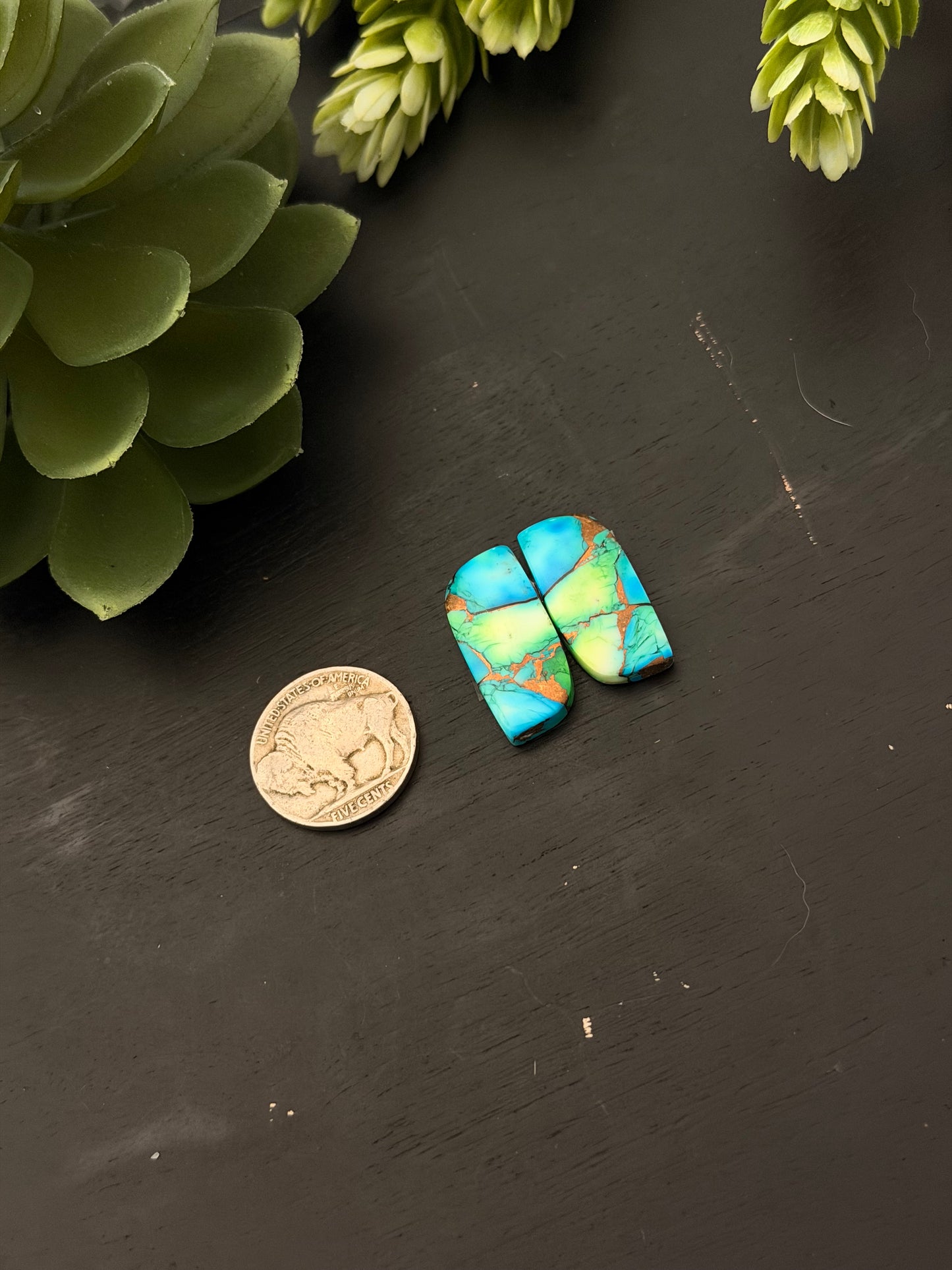 Peacock Dahlia Composite Earring Set