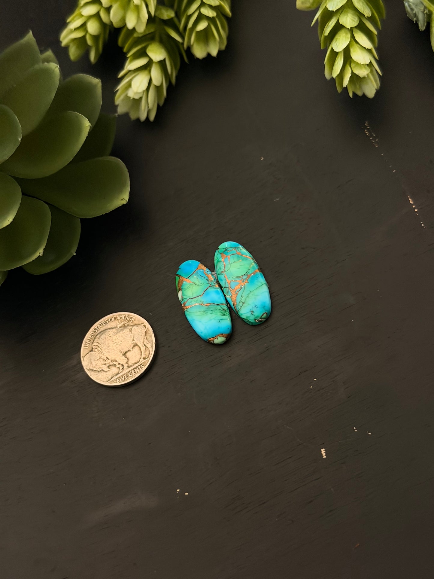 Peacock Dahlia Composite Earring Set