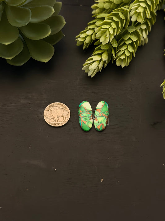 Peacock Dahlia Composite Earring Set