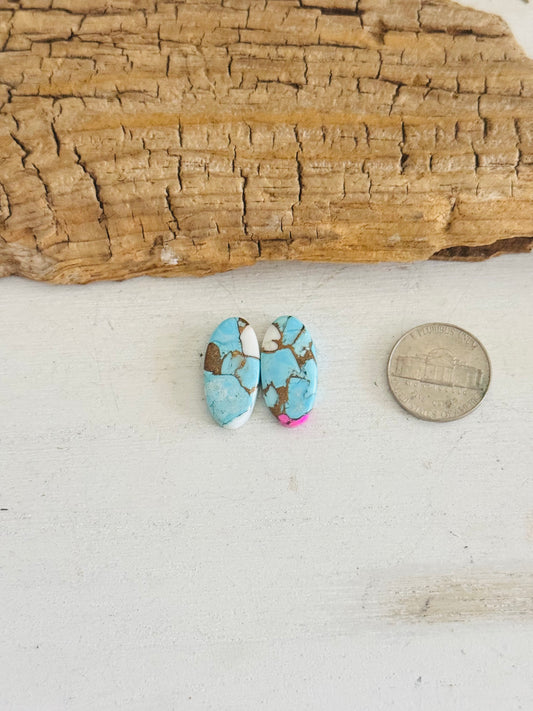Cotton Candy Dahlia Composite Matching Earring Cabs