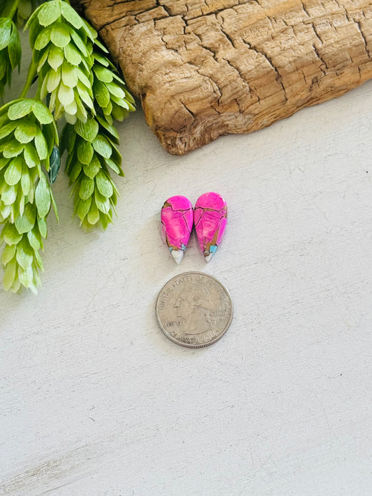 Cotton Candy Dahlia Composite Matching Earring Cabs